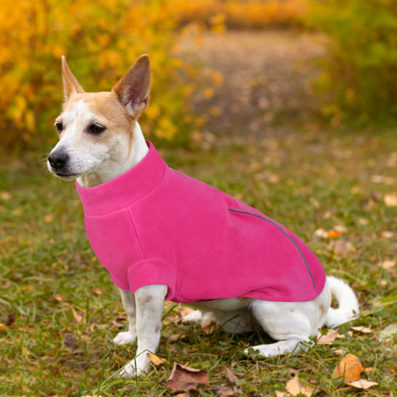 ASENKU Dog Sweater, Fleece Dog Vest, Soft Comfortable Pet Pajamas, Warm Winter Dog Shirt, Reflective Cold Weather Coat Jacket Pet Clothes for Small & Medium Dog Breeds (Pink, S) Pink - PawsPlanet Australia