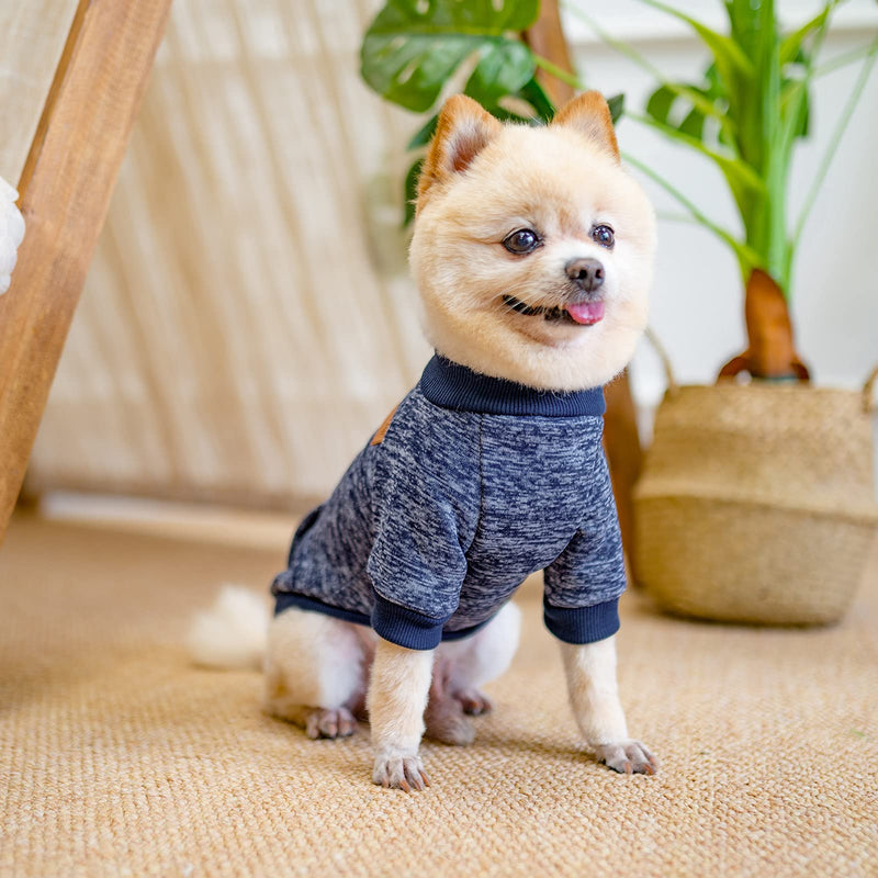 KOOLTAIL Dog Fall Winter Sweater for Small Medium Large Dogs or Cats, Soft & Warm Cold Weather Stylish Clothes, Pet Thickening Coat (XS/S/M/L, Pink/Navy/Grey) X-Small Navy - PawsPlanet Australia