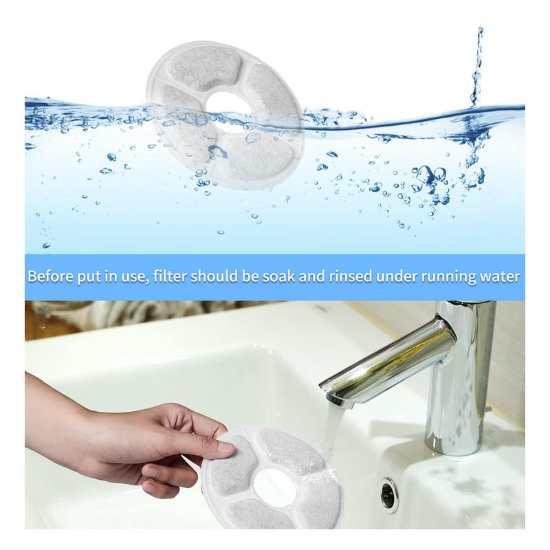 Replacement Filters for Cat Fountain | Guarm Cat Water Fountain Filters | Pet Water Fountain Filters | Pet Water Filter for Cat, Dog Fountain| Made of Activate Carbon and PP Cotton (8pcs) 8pcs - PawsPlanet Australia