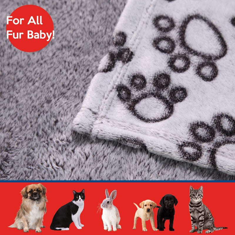 Soft Dog Bed Blanket, Washable Puppy Blankets Cat Kitten Blanket, Medium & Small Fluffy Pet Bed Throw Blanket, Cute Paw Print Pet Blanket for Furniture, Couch Sofa, Newborn Pets Essentials & Gifts 24x32 inch (Pack of 1) - PawsPlanet Australia