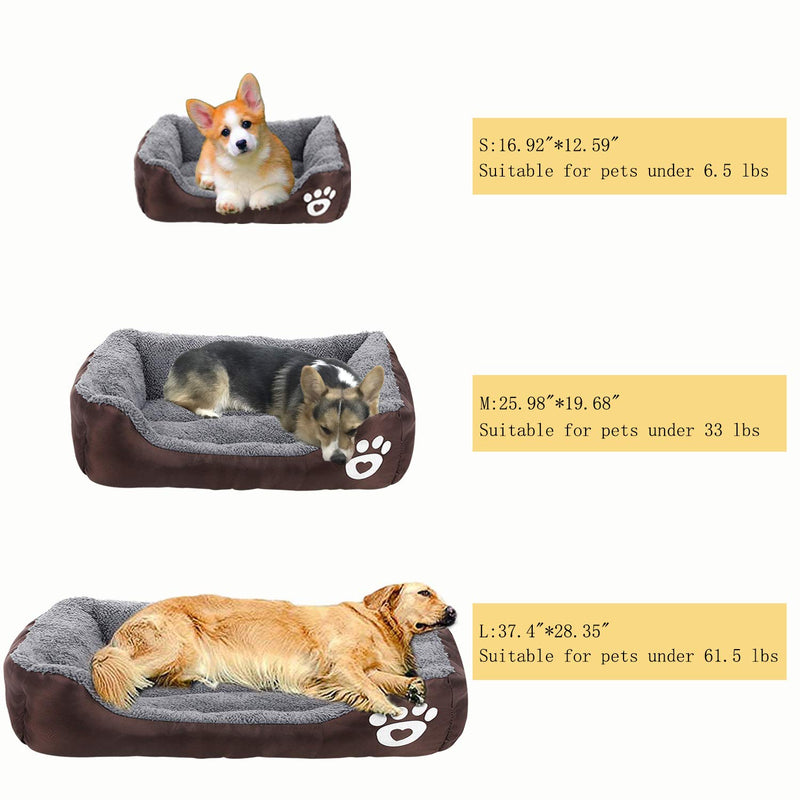 [Australia] - Pet Deluxe Dog Bed, Super Soft Pet Sofa Cats Bed, Non Slip Bottom Pet Lounger,Self Warming and Breathable Pet Bed Premium Bedding Medium: 25.98" x 19.68" Coffee 