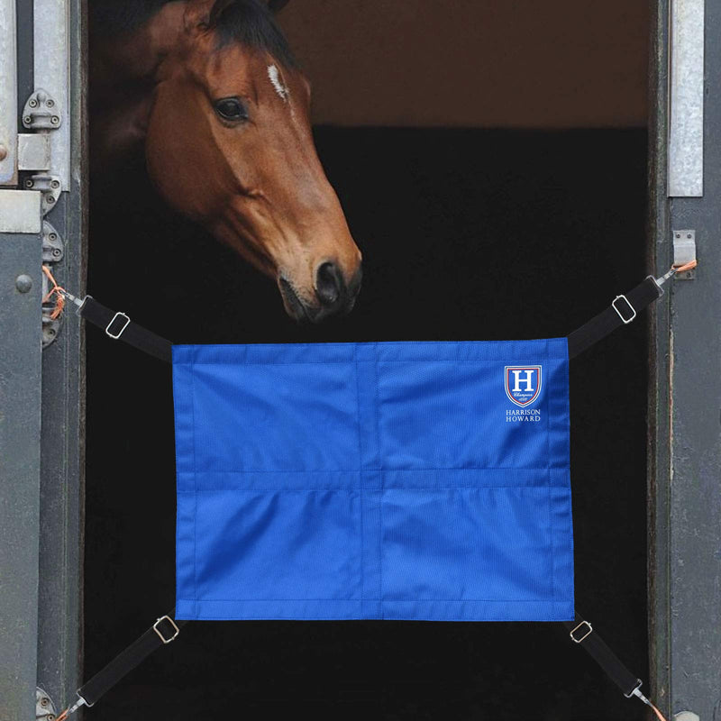 Harrison Howard Horses Stall Guard with Adjustable Straps and Sturdy Spring Hooks Included Aisle Guard for Horses Blue - PawsPlanet Australia