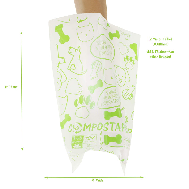 [Australia] - Natural Earth Co CompostaPoop Biodegradable Dog Poop Bag | Plant-Based Dog Waste Bag | Home Compostable | Dispenser Refill Rolls | Unscented Leak Proof Poo Bags Rated ASTM D6400 | Eco Friendly 120 bags (8 Rolls) 