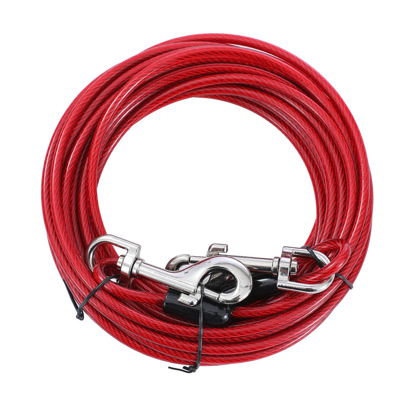 TOPWAY yard leash for dogs 9 m, dog leash dog tie cable galvanized steel, dog tie out cable, tie-out leashes for dogs, for outdoor yard camping outdoors, red - PawsPlanet Australia