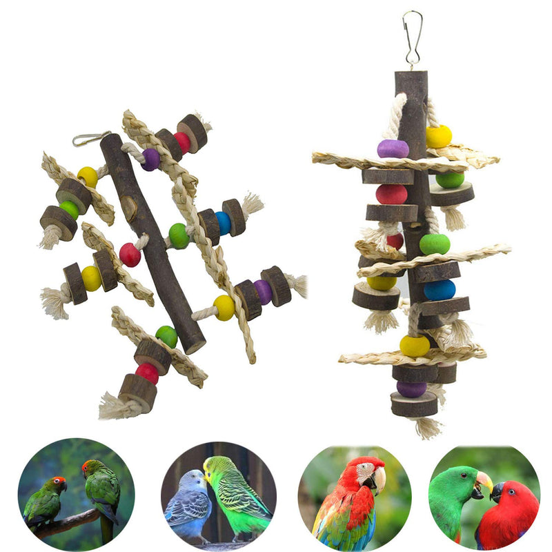 Bird Chewing Toys for Parrots,Wood Bird Chewing Toys, Parrot Bird Block Chewing Toy,Multicolored Natural Wooden Blocks Bird Parrot Tearing Toys for Finch,Budgie,Parakeets,Cockatiels, Conures,LoveBirds - PawsPlanet Australia