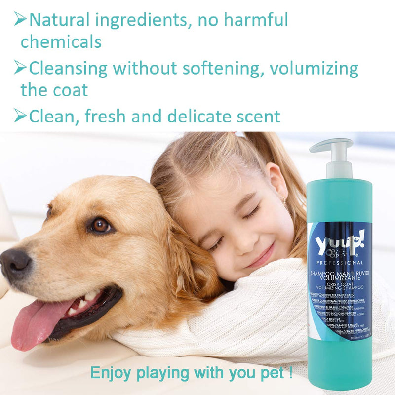[Australia] - YUUP! Italy Home & Professional Crisp Coats Shampoo for Dogs and Cats for Cleansing & Volumizing - Natural Extracts - Nourishing The Coat(17 oz/ 33.8 oz) Professional: 33.8 oz/ 1000 ml 