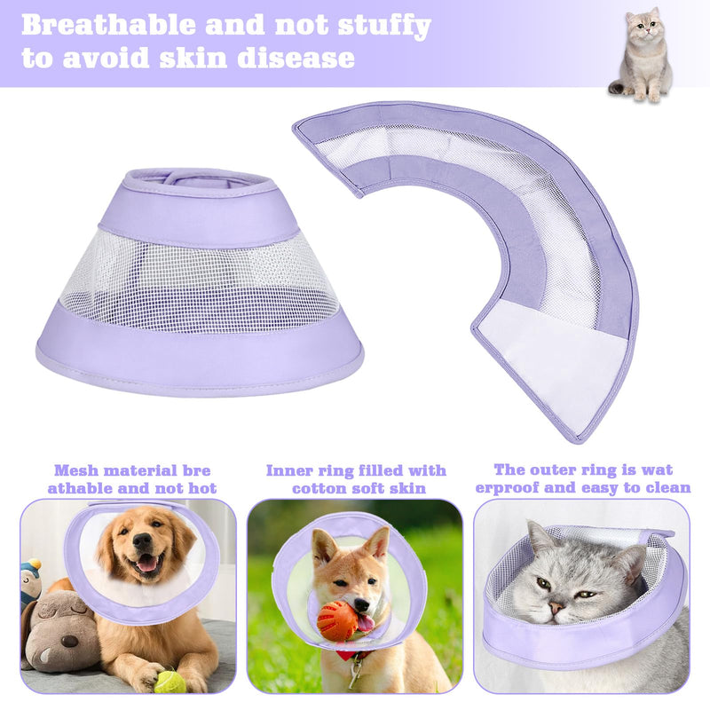 Neck brace for pets, cat collar: YIDM collar for dogs, collar, adjustable dog collar, dog collar, leak protection for dogs after operation, prevents biting, scratching, purple M - PawsPlanet Australia