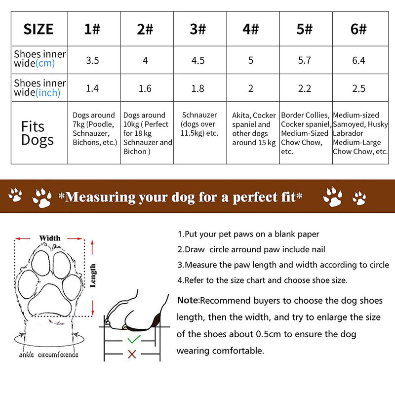 GLE2016 Dog Boot,Waterproof Rugged Pet Dog Shoes Puppy Rain Boots Outdoor Indoor Shoes Large Dog Boots Non Slip Black Rubber Sole Reflective Velcro Strap Breathable Paw Protectors 1# - PawsPlanet Australia