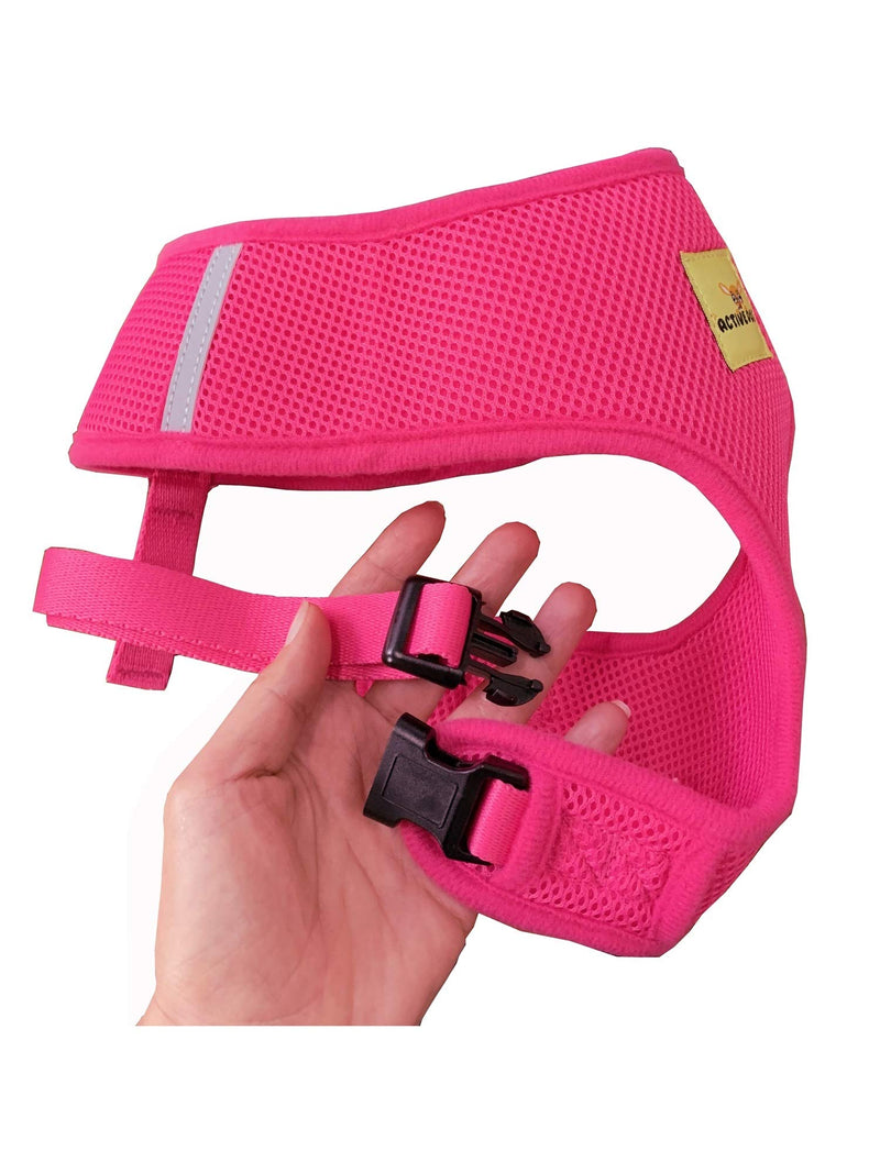 [Australia] - Active Dogs Dog Harness No Pull & No Choke Adjustable Pet Vest Harness for Dogs Reflective Adjustable Breathable Front Clip Pet Harness for Small Medium and Large Dogs X-Large Pink 