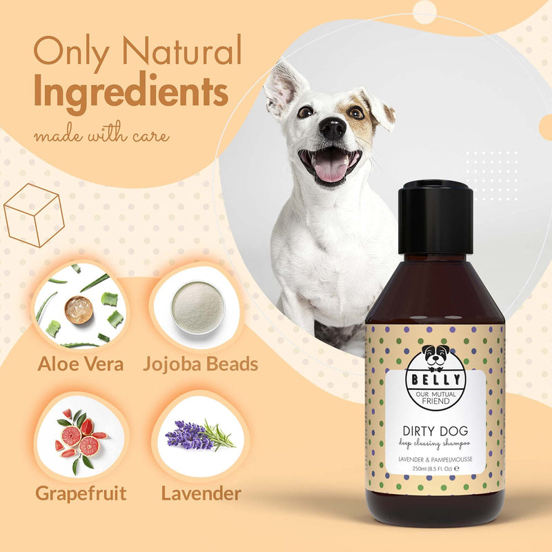 Belly Organic Dog Shampoo & Puppy Shampoo - Natural Dog Shampoo For Smelly Dogs - Sensitive Dog Shampoo For Dry Itchy Skin - Grooming Products For Dogs, Deshedding Shampoo For Dogs, Pet Shampoo, 250ml - PawsPlanet Australia