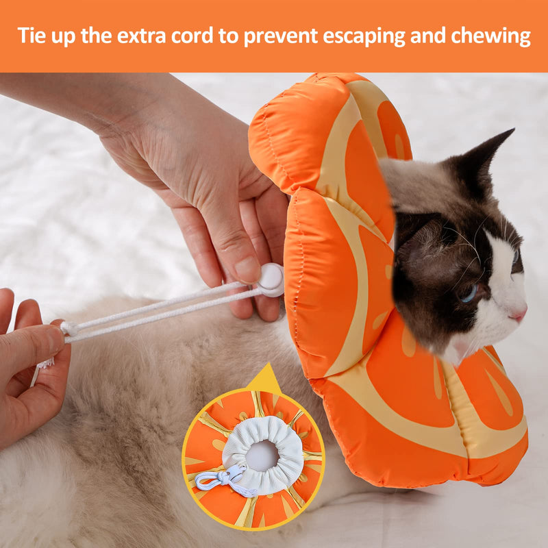 Avont Neck Collar Cat, Adjustable Collar Soft Neck Collar Cat Leak Protection Collar for Small Dogs After Surgery Protective Collar -L|Mandarine Mandarin Large - PawsPlanet Australia