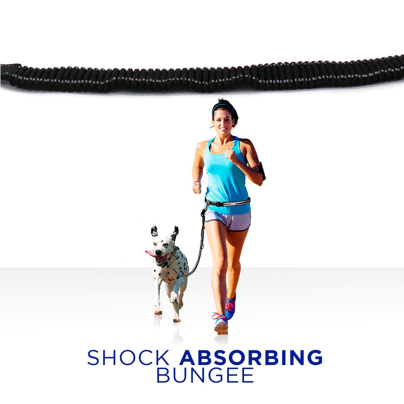 Pawtitas Running Dog Lead Hands Free a Reflective Running Lead with Adjustable Waist and 4 Feet Padded Lead for Running, Walking, Hiking, Puppy Training - Teal Dog Running Lead Hands free. M / L 120 cm Black ⚡🏃🏼‍♀️ Running Reflective - PawsPlanet Australia