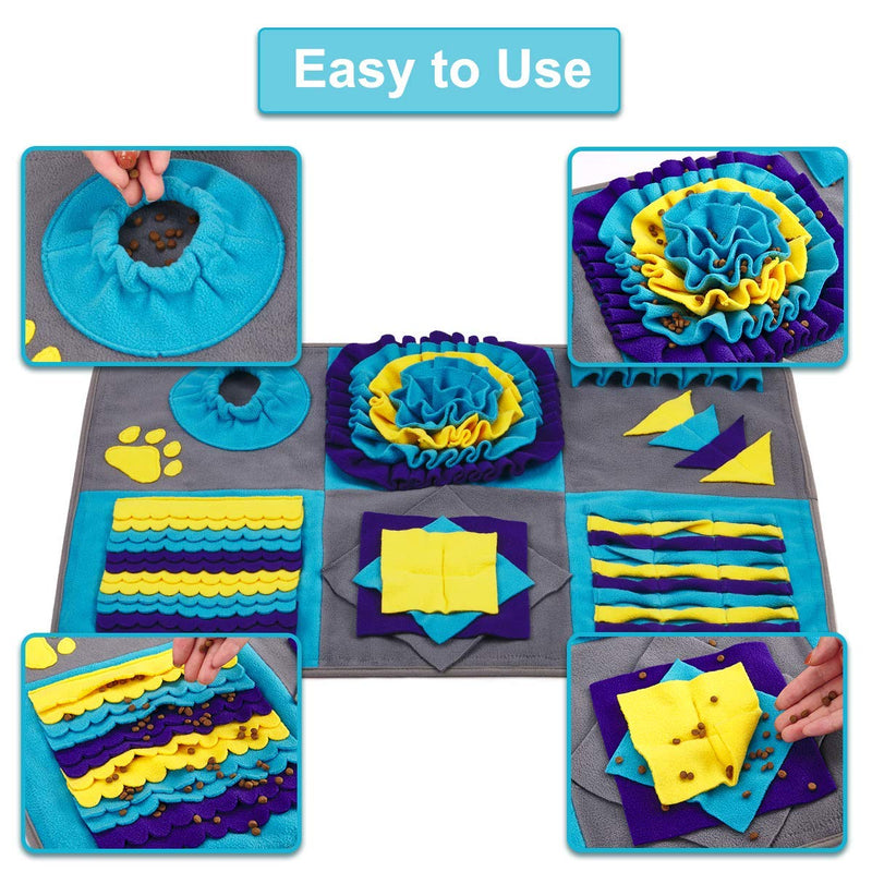 [Australia] - Dog Snuffle Mat for Large Medium Small Dogs - Stress Release Slow Eat Durable Machine Washable Anti Slip Easy to Use - Distracting Training Natural Foraging Snuffling Nose Work Training for Dogs 