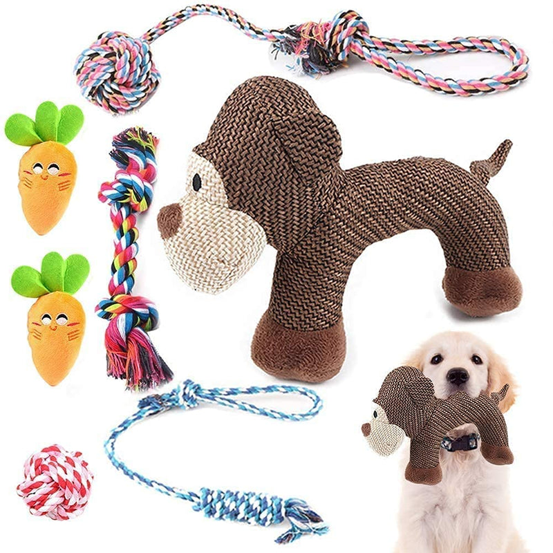 Dog Chew Toys, Puppy Toys for Small Dogs, 7 Pack Small Dog Toys, Cute Calf Squeaky Toys for Dogs, Durable Puppy Teething Toys, Chew Toys for Puppies, Non-Toxic and Safe - PawsPlanet Australia