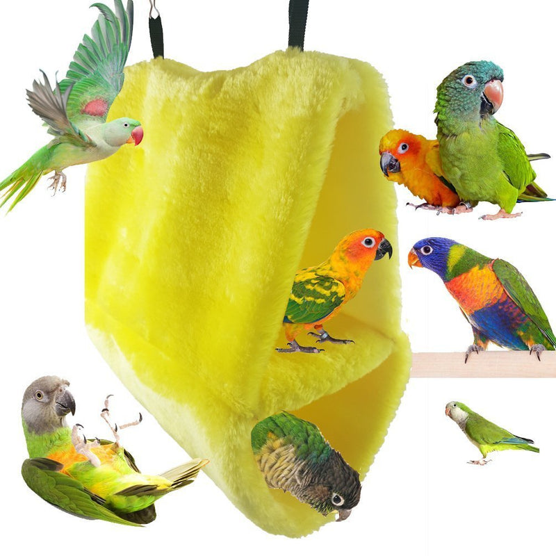 Warm Double-Layer Lint Bird Hammock Nest House Sleeping Bed for Pet Parrot Parakeet Cockatiel Conure Cockatoo African Grey Macaw Eclectus Amazon Budgie Lovebird Finch Canary Cage Stand Perch Toy S - PawsPlanet Australia