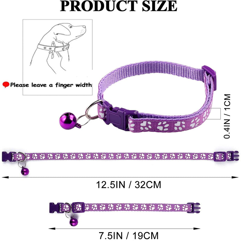 Flymind 19Pcs Puppy ID Collars with Bell Adjustable 19-32cm, Soft Nylon Adjustable Reflective Identification Collars for Newborn Pets - PawsPlanet Australia