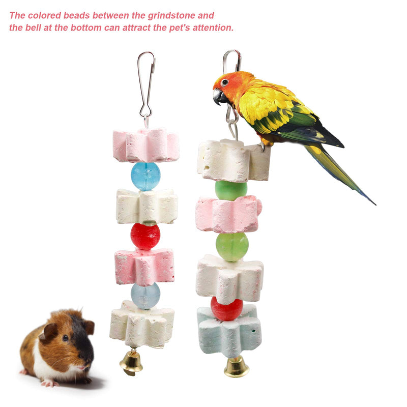 S-Mechanic Parrot Chewing Toy Beak Trimmer Calcium Stone with BellParrot for Cockatiel Conure African Grey Amazon Parrots Parakeet Cockatiel 2packs style-1 - PawsPlanet Australia