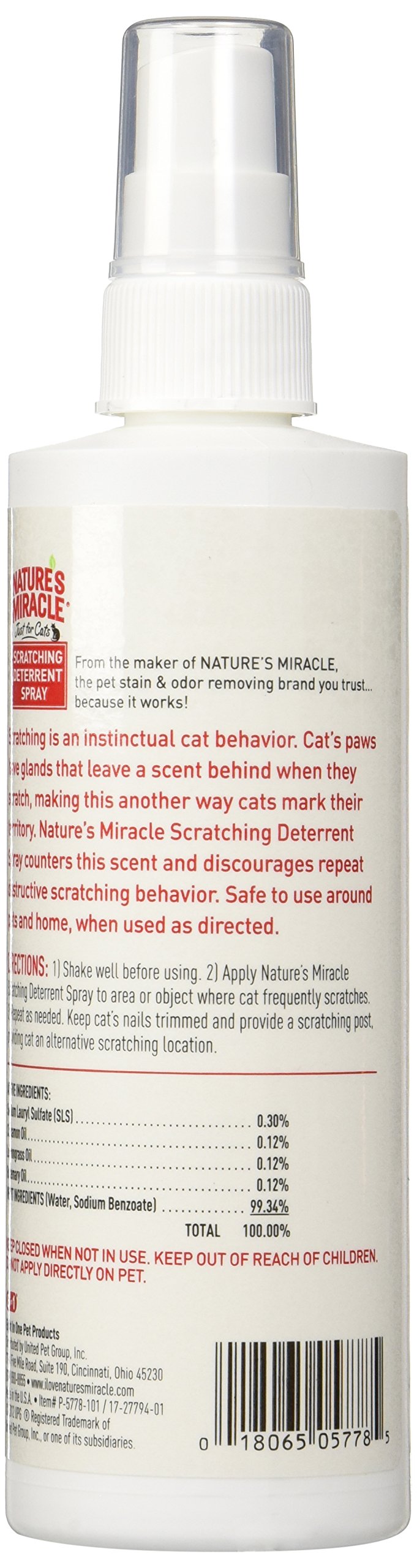 [Australia] - Nature's Miracle No-Scratch Cat Deterrent Spray 8 Fl Oz 