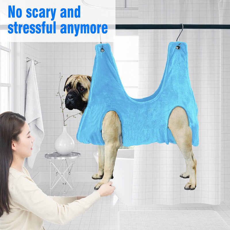 LMTIC Dog Grooming Hammock,Pet Hammock Helper for Dog and Cat Nail Trimming,Dog Nail Harness Hanging,Pet Restraint Harness Bag for Dogs Cats Bathing Trimming Nail Clipping Small Blue - PawsPlanet Australia