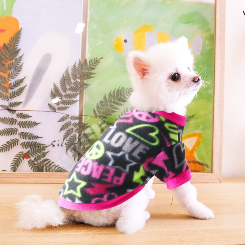 Idepet Pet Dog Cat Clothes Graffiti Style Soft Fleece Sweater Shirt Coat for Small dog Puppy Teddy Chihuahua Poodle Boys Girls (XS, Black) XS - PawsPlanet Australia