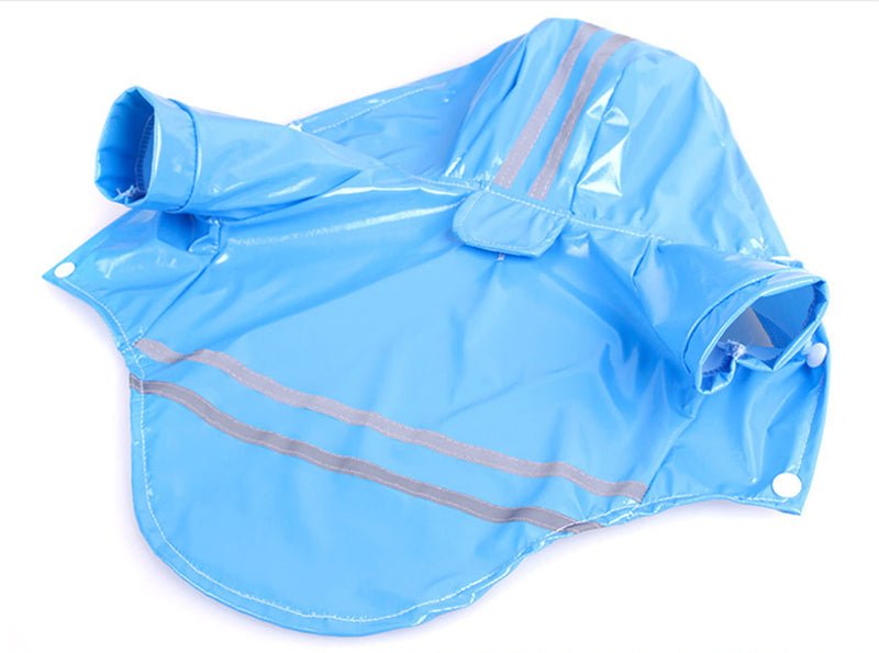 VOUTY Dog Raincoat Hooded Waterproof pet Raincoat, Suitable for Small and Medium-Sized Dogs (Blue, Size L) - PawsPlanet Australia