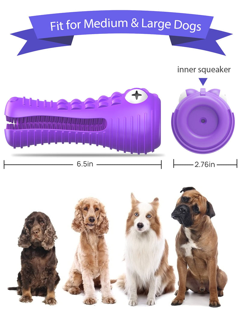 Dog Toys for Aggressive Chewers Large Medium Breed Dog Chew Toys Dog Toothbrush Nearly Indestructible Squeaky Interactive Tough Extremely Durable Toys for Medium Large Dogs A-Purple - PawsPlanet Australia