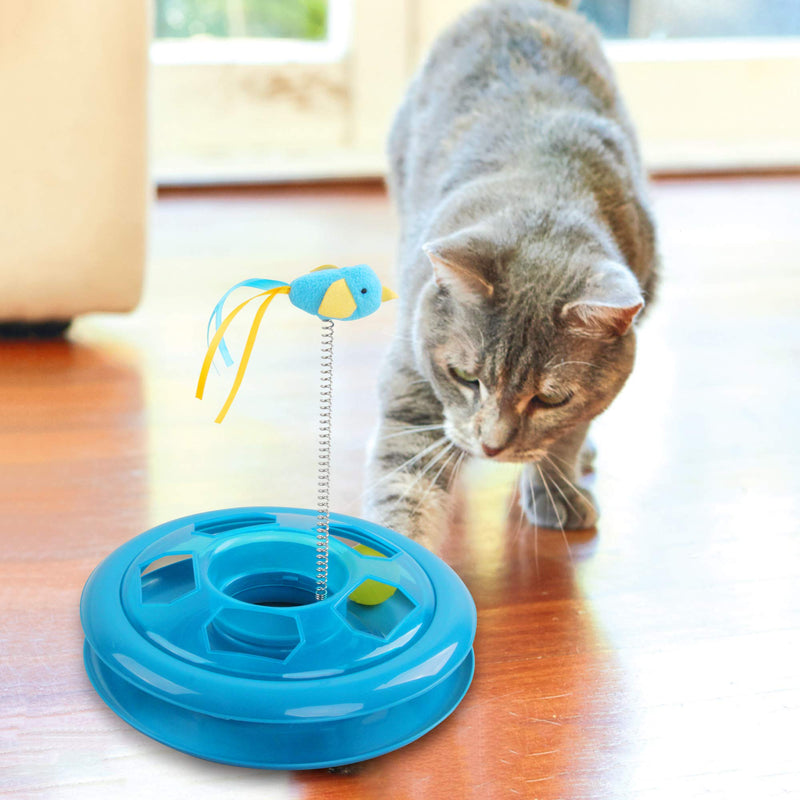 Pet Prime Cat Ball Toy 2 in 1 Cat Kitten Tracking Roller Interactive Cat Ball Toys Catnip Cat Teaser Ball Toys Cat spring Toys - PawsPlanet Australia