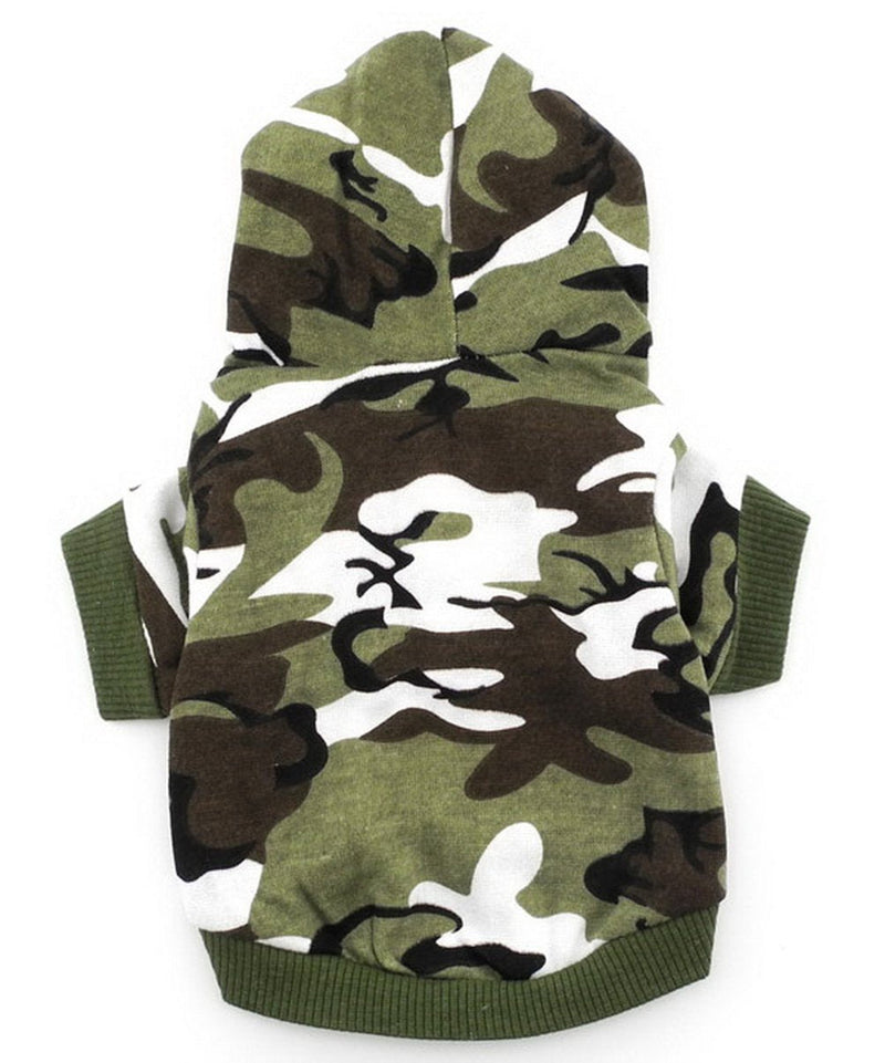 ZUNEA Small Dog Clothes for Male Summer Camo Shirt Hoodie Jumper Puppy T-Shirt Chihuahua Tee Shirts Green XS (This size run small, pls choose the size carefully) XS (Pack of 1) Green Camo - PawsPlanet Australia
