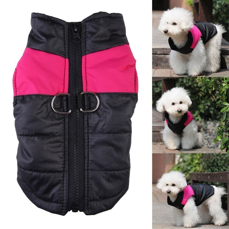 ZoonPark® Pet Dogs Winter Coat Jacket Apparel,Dog Cat Warm Soft Light Waterproof Coat Jacket Vest Harness Padded Puffer Warm Winter Clothes For Small Medium Big Dog, Large Dog (L, Pink) L - PawsPlanet Australia