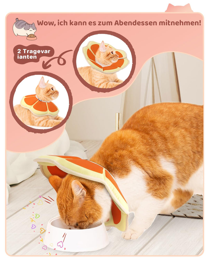 Supet Neck Brace Cat, Adjustable Neck Brace Cat Collar, Recovery Collar Soft Collar Cone After Surgery and Injuries S (Neck: 14-23cm) Grapefruit - PawsPlanet Australia