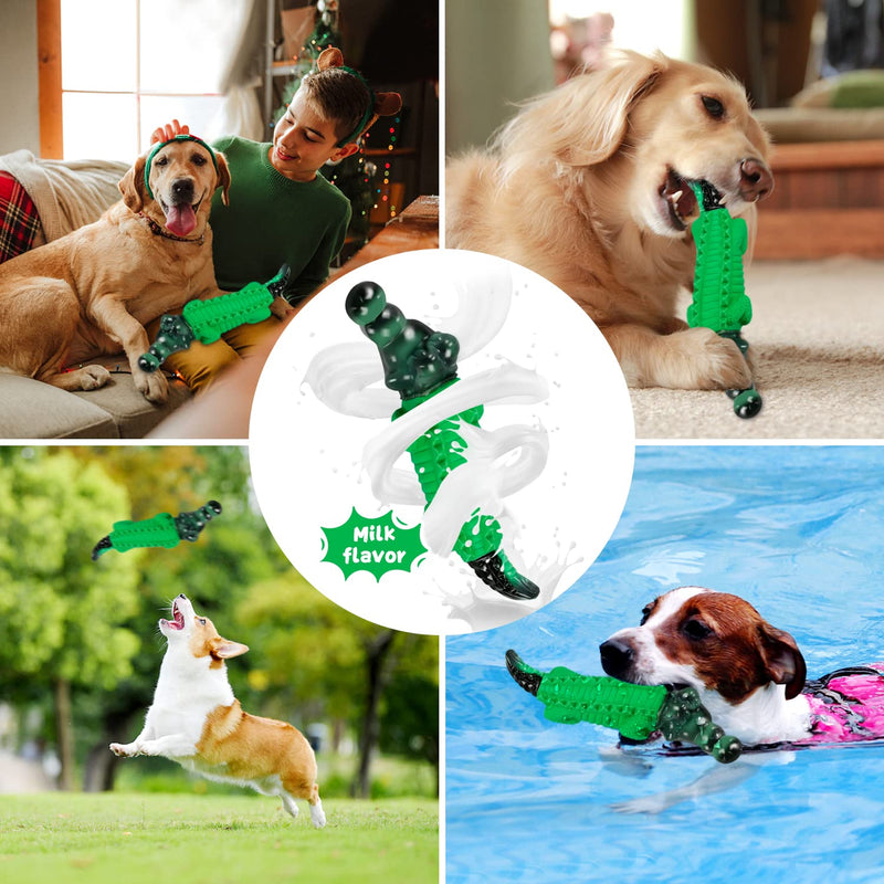 Dog Toys/Big Dog Toys/Indestructible Dog Chew Toys/Tough Dog Toys for Large/Medium Dogs Breed/Interactive Dog Toys for Your Loyal Friends - Milk Flavor Green - PawsPlanet Australia