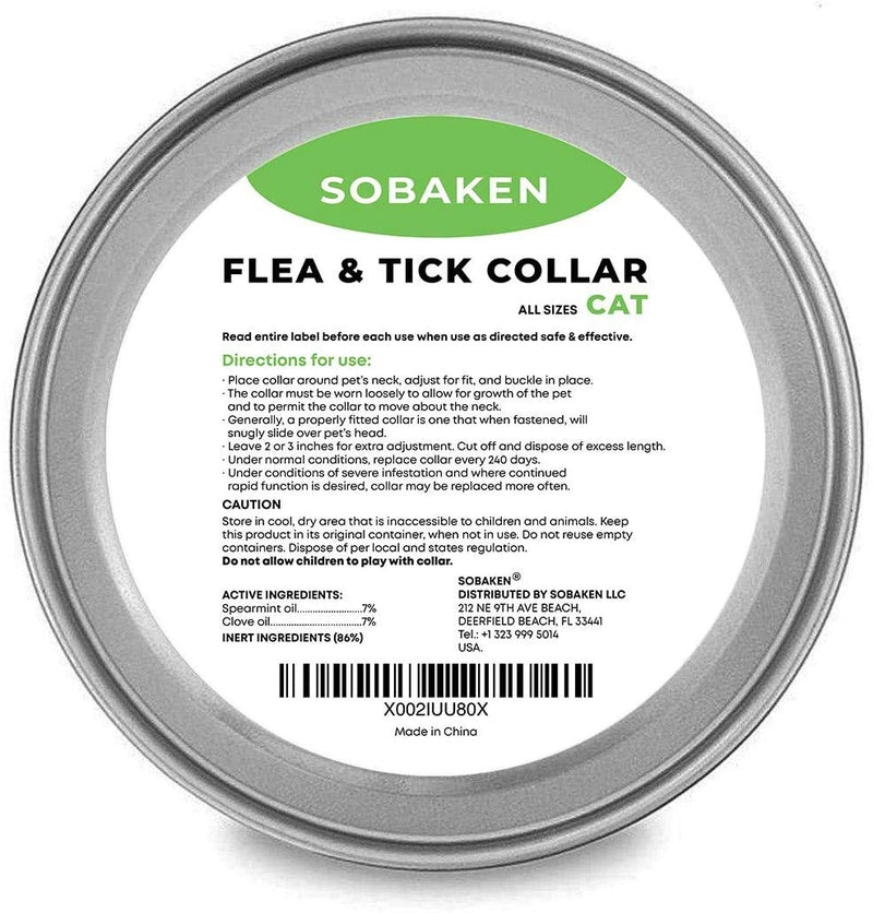 [Australia] - SOBAKEN Flea Collar for Cat, Natural Flea Collar, Flea and Tick Prevention for Cats, One Size Fits All, 13 inch Charity 
