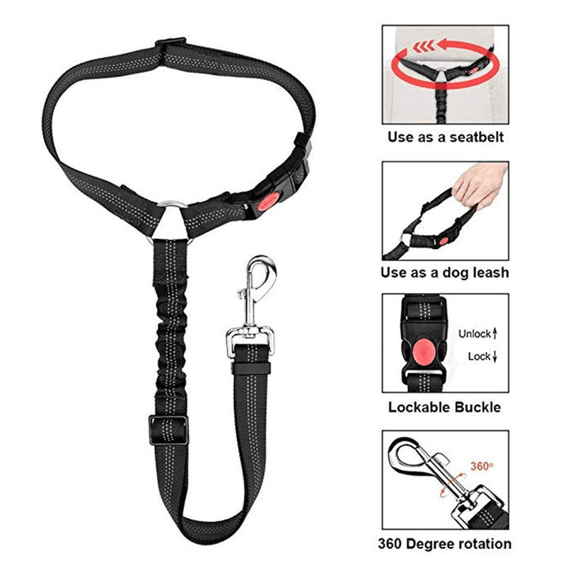 ADOGO® Hands Free Running Dog Lead, Multifunctional Adjustable Dog Leash, Dog Walking Lead, Adjustable Dog Seat Belt With Elastic Bungee And Reflective Stripe For Puppy, Large Dog Lead - PawsPlanet Australia