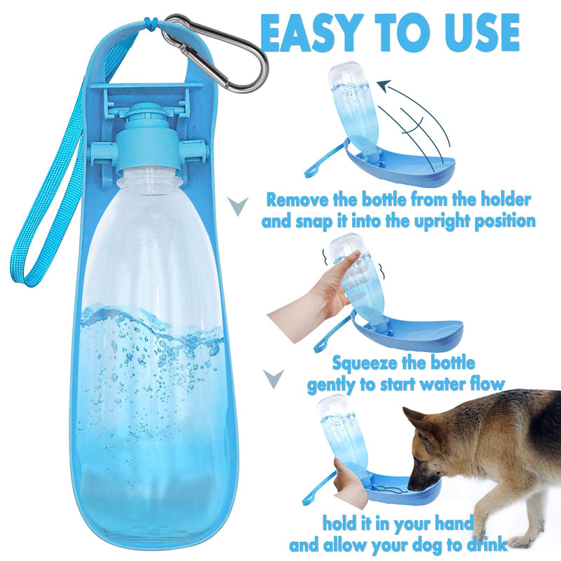 Vannon 2021 Upgrade Version Dog Water Bottle for Walking, 19oz Portable Dog Travel Water Bottle Dispenser with Foldable Drinking Cup Bowl Leak-Proof & BPA Free Pet Water Bottle blue - PawsPlanet Australia