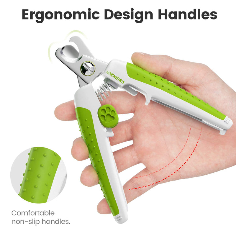 [Australia] - IOKHEIRA Dog Nail Clippers, Professional Pet Trimmer with Safety Guard to Avoid Over-Cutting, Free Nail File & Lock Switch, Professional Grooming Tools with Sturdy Non Slip Handles 