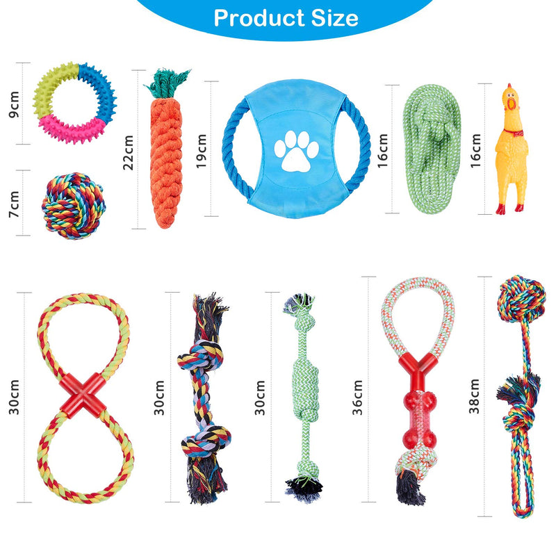 VIEWLON Dog Chew Toys, Rope Dog Toy, Puppy Toy Set, Pet Rope Ball, Cotton Knot, Interactive Toy, Beneficial to Dog's Mental Health, Dental Health, Teeth Cleaning, Best Gift for Small/Medium Dogs. - PawsPlanet Australia