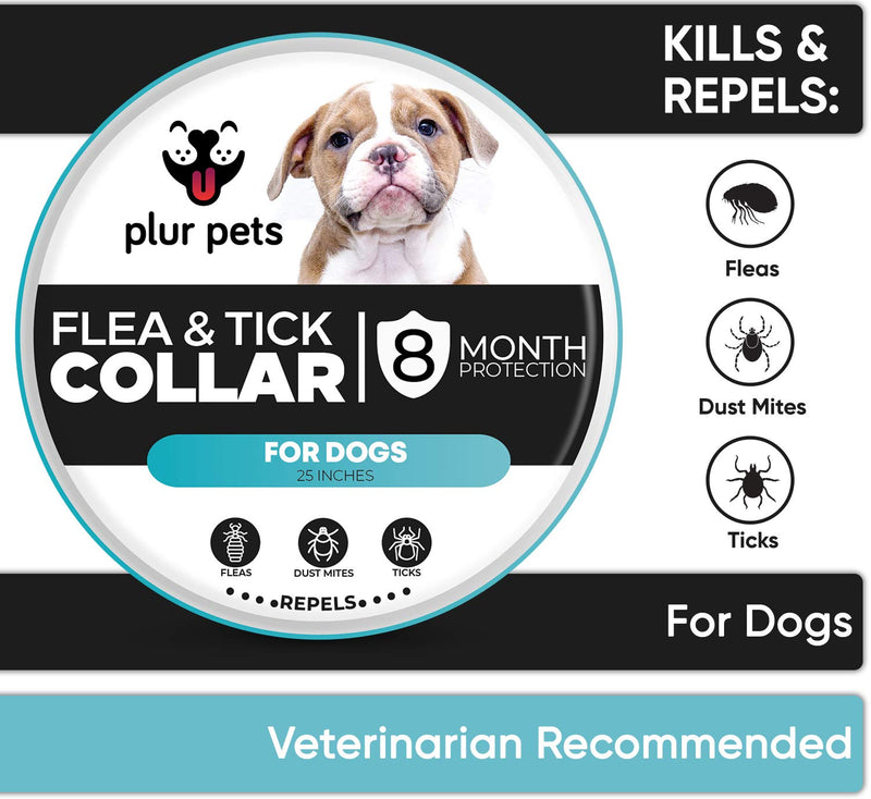 Plur Pets Flea and Tick Collar for Dogs, Natural Flea & Tick Prevention, Control & Repellant, Waterproof & Adjustable - 8 Month Protection - PawsPlanet Australia