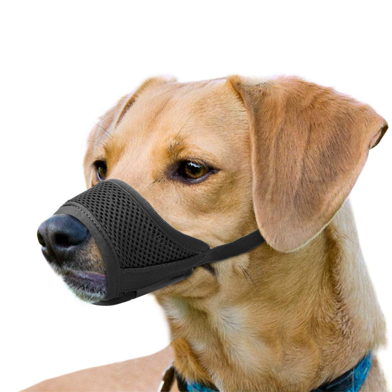 IREENUO dog muzzle, muzzle for small large dogs with adjustable loop, breathable mesh, soft fabric, prevents biting, barking and eating, XS black - PawsPlanet Australia