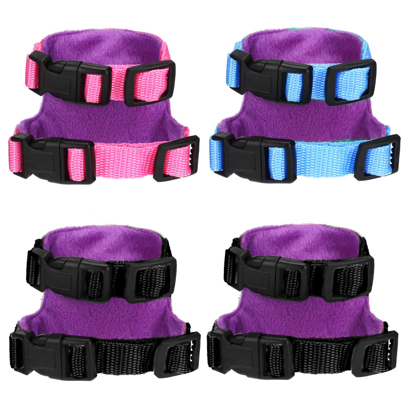 4 Pieces Small Pet Harness Vest and Leash Set with Cute Bowknot and Safe Bell Decor Chest Strap Harness for Outdoor Walking Rabbit Ferret Guinea Pig Bunny Hamster Puppy Kitten (Medium) Medium - PawsPlanet Australia