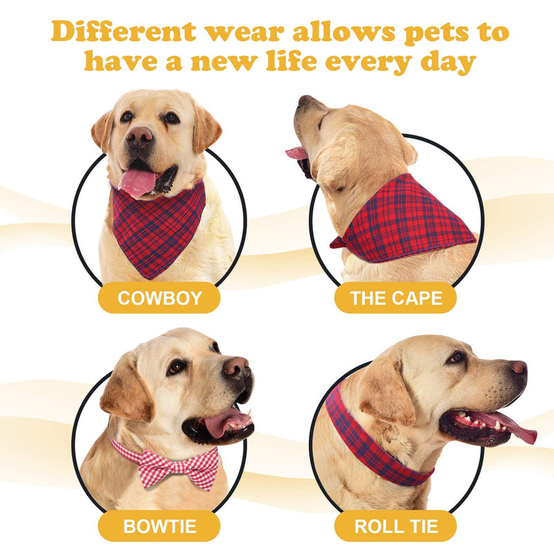 [Australia] - PRAJNAY Dog Bandana - Washable Reversible Dog Bandanas Square Printing Dog Triangle Bibs Scarf Accessories Adjustable Kerchief Set for Small to Medium Large Cats Dogs A 