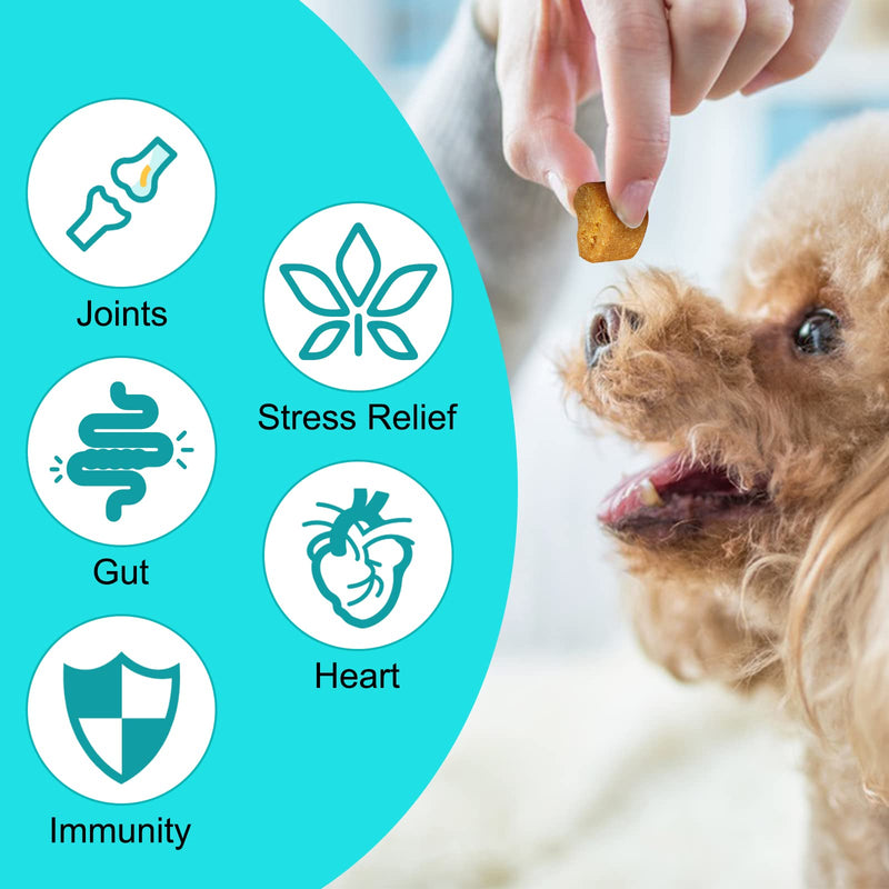AIOBEECY 150PCS Hemp Calming Chews for Dog, Calming Chews Treats for Help with Dog Anxiety, Promotes Relaxation, Separation, Barking, Stress Relief, Sleep Calming Aid, for All Types Dog & Sizes - PawsPlanet Australia
