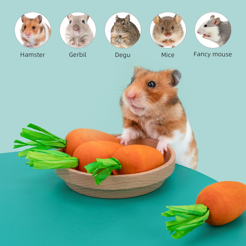 Niteangel Hamster Chew & Decor Toys - for Syrian Dwarf Hamsters Gerbils Mice Lemming Degu or Other Small-Sized Pets Carrot-Shape ( Pack of 6) - PawsPlanet Australia