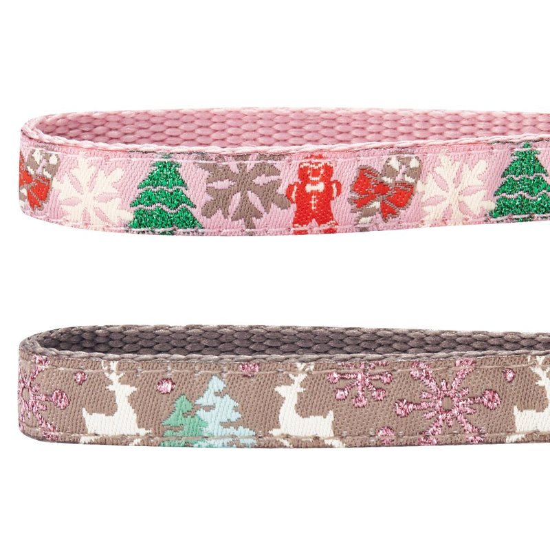 [Australia] - Blueberry Pet 3 Patterns Holiday Celebration Cat Collars 9"-13" Neck Pack of 2 - Christmas Trees 