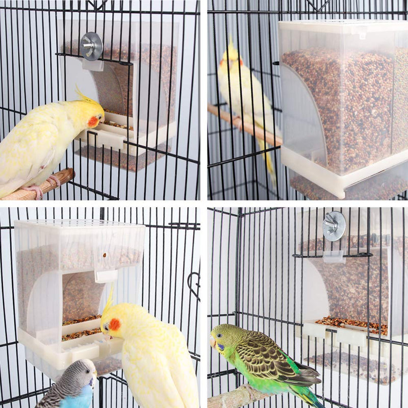 Automatic Bird Feeder No Mess for Cage Inside Birds Stuff Cage Accessories Seed Food Container for Small Brids Cockatiel Budgerigar Macaw Finch Budgie Parakeet Conure Canary Parrots Lovebird - PawsPlanet Australia