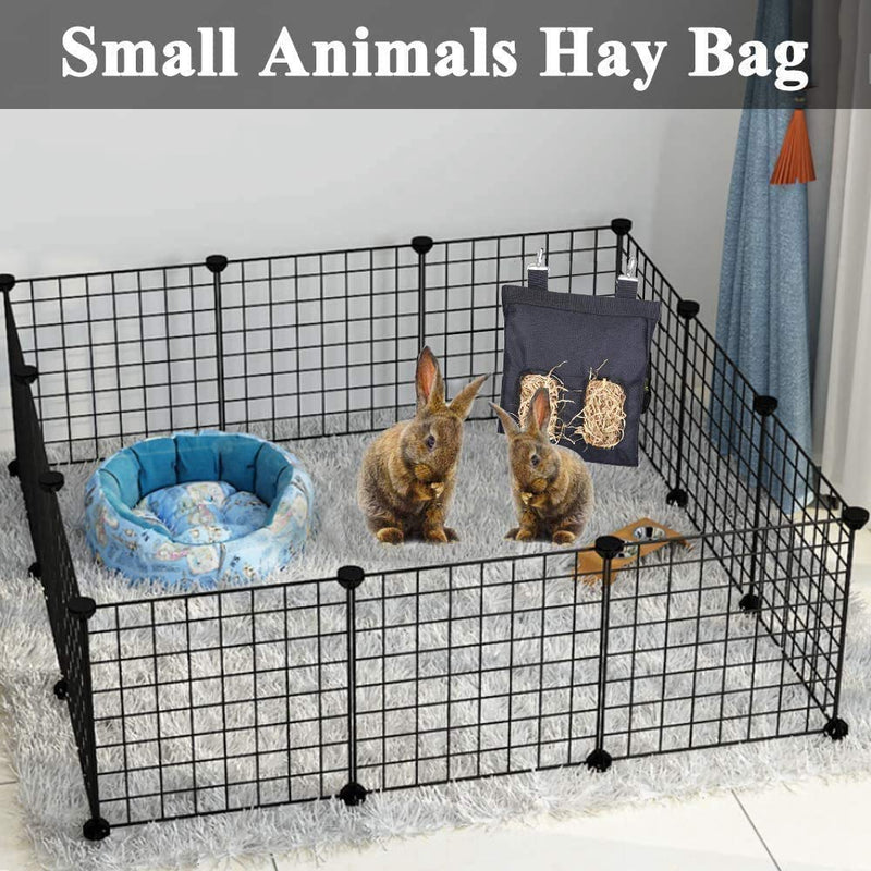 XLKJ Rabbit Hay Feeder,Guinea Pig Hay Bag,Hay Bag Hanging Feeder Sack for Rabbit Bunny Chinchilla Hamster - PawsPlanet Australia