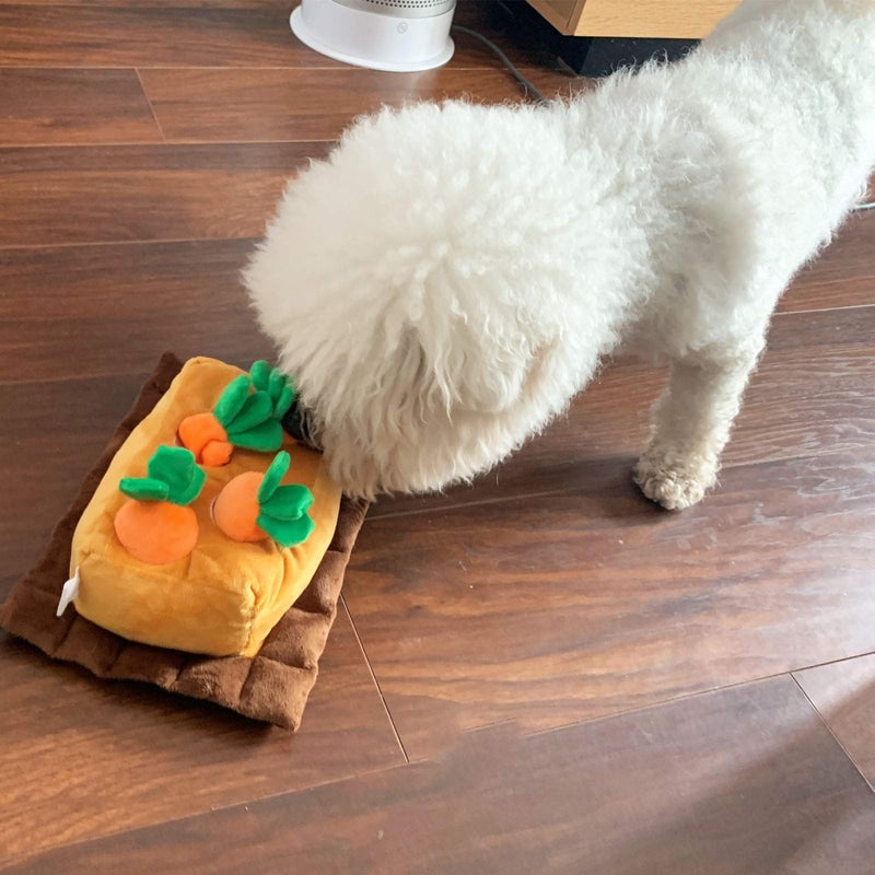 Lepawit Dog Plush Toy Carrot Dog Toy Interactive Squeaky Crinkle Hide and Seek Plush Dogs Toys Hide Treats Puzzle Toys for Small Medium Dogs with 4 Carrots - PawsPlanet Australia
