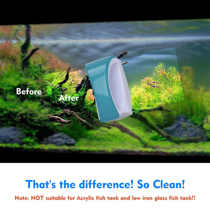 [Australia] - Floating Scraper Magnetic Cleaner Scrubber Aquarium Glass Algae Cleaning Brush for Fish Tank (L) L 