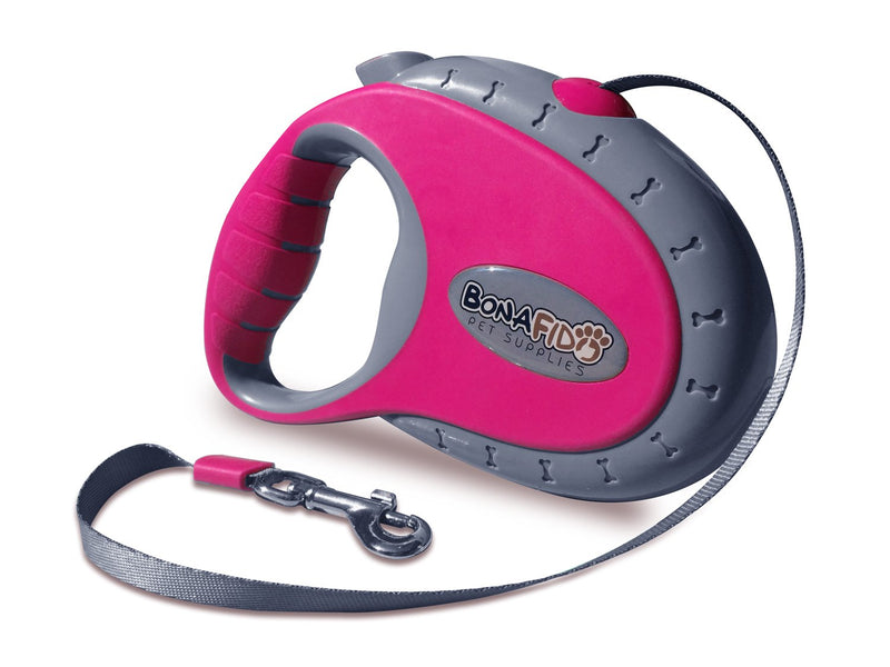 [Australia] - Retractable Dog Leash - Free Bonus Waste Bag Holder & 2 Free eGuides - 16' NO Burn Lead - Pets up to 44 lbs - Easy One Button Brake & Lock Safety System - Large Ergonomic Handle - Built to Last! Pink 