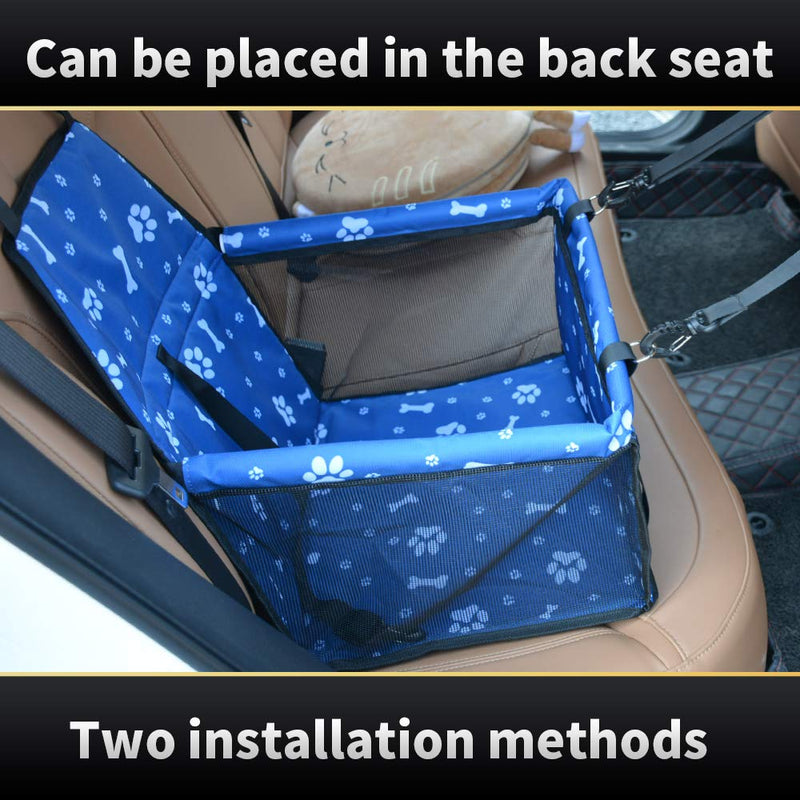 [Australia] - SWIHELP Dog Car Seat Upgrade Portable Pet Booster Car Seat with Clip-On Safety Leash and PVC Support Pipe, Anti-Collapse,Perfect for Small Pets (Blue) 