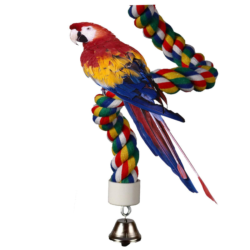 [Australia] - ILESON Bird Rope Perches Stand Ladder Toys for Parrots Parakeets Cockatiels Conures Macaw Lovebirds Budgies Swing Cage Accessories Comfy Bird Bungee Rope Perch Boing with Bell 